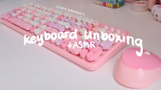 unboxing cute + aesthetic new keyboard and mouse set ! MOFii pink typing ASMR