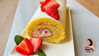 Strawberry Swiss Roll Cake