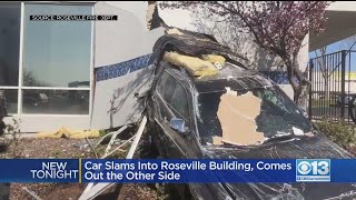 Car Slams Into Roseville Building, Comes Out The Other Side