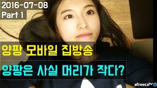 양팡 모바일 집방송 [나는 원래 작은머리 소유자?] (2016-07-08 Part 1)