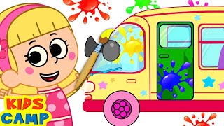 Best Learning Videos for Toddlers | Learning Colors with Wheels on the Bus song for Kids by KidsCamp