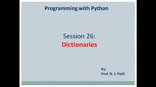 PYTHON session 26 dictionaries || Dictionaries in Python || Dictionaries in Python by NJP || Dict