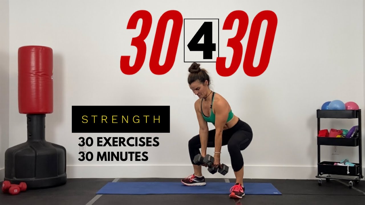 FULL BODY NO REPEAT STRENGTH At HOME/ 30 FOR 30 Dumbbells Only Workout ...