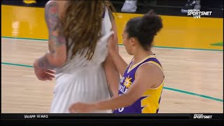 CLOWN Toliver Tries To Give Griner A Wedgie After Griner Blocks Her Shot. #WNBA #WNBA2021 #funny