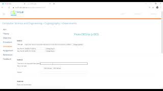 iitb virtual Lab | Cryptography lab |From DES to 3-DES |Symmetric Key Encryption Standards (DES)
