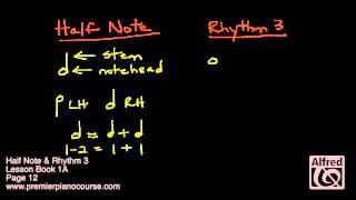 Half Note & Rhythm 3 - Premier Piano Course, Lesson Book 1A