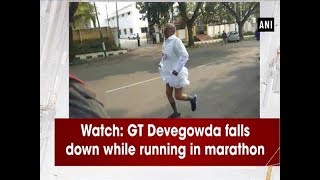 Watch: GT Devegowda falls down while running in marathon - #Karnataka News