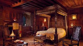 Thunderstorm and Crackling Fire in Tudor Bedroom (Ambience)