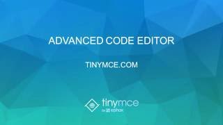 TinyMCE's Advanced Code Editor