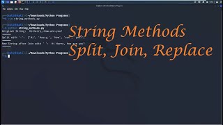 String Methods - Split, Join, Replace | Python Programming - Leisure Codes