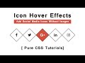 Cool CSS3 Icon Hover Effects - How to add social media icons using font awesome - Pure CSS Tutorials