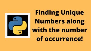 Find Unique Numbers from a list in Python (Easy and Optimized)
