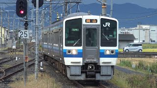 【4K】JR伯備線　普通列車213系電車　ｵｶC-03編成　清音駅到着