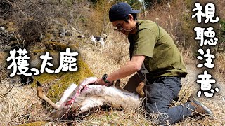 #32-A Camp \u0026 Mountain Climbing / Deer Hunting, Finishing Blow, and Meat Processing