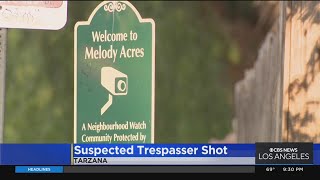 Tarzana homeowner opens fire on trespasser; Suspect still at large