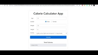 Calorie Calculator In JavaScript With Free Source Code | Source Code & Project