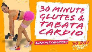 30 Minute Glutes and Tabata Cardio Workout 🔥Burn 415 Calories!* 🔥Sydney Cummings
