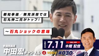 都知事選／無党派層では石丸伸二氏がトップ！　〜石丸ショックの意味   voicy#030  令和6年7月11日配信