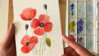 10 Minutes Watercolor - Wild Poppies