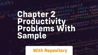 chapter 2 productivity problems with sample