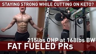 215lbs Strict Overhead Press at 168lbs Bodyweight | Fat Fueled PRs | KETO STRENGTH PROGRESSION