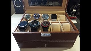 Songmics Brown Leather Watch Box Display UJWB007 Unboxing \u0026 Review