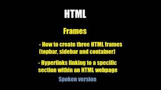 Frames & framesets: how to create three HTML frames & hyperlinks linking to a specific section
