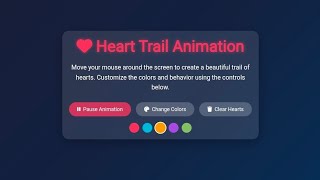 ❤️ Heart Trail Animation using HTML CSS JavaScript | Creative Coding Project