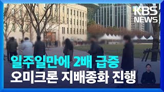 오미크론 확산에 일주일만에 2배 급증…14개 시도에서 최다 / KBS  2022.01.27.