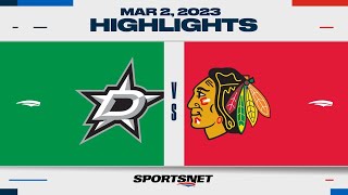 NHL Highlights | Stars vs. Blackhawks - March 2, 2023