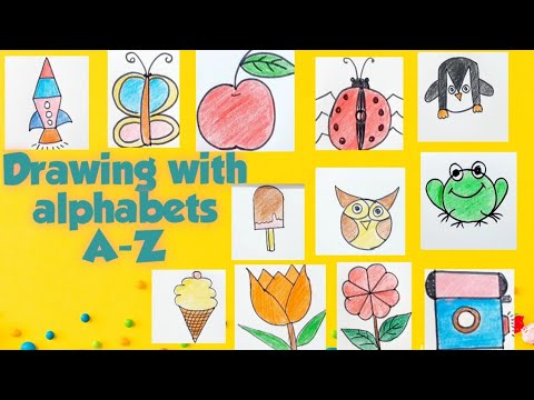 How To Draw With Alphabets?- Fun With A To Z- Easy Drawing For Kids ...