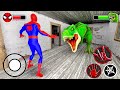 Playing as SpiderMan Family Vs Dinosaur T-rex in Granny House