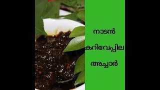 CURRY LEAF PICKLE/നാടൻ കറിവേപ്പില അച്ചാർ / NADAN KARIVEPPILA ACHAR