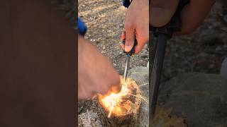 🔥fire in difficult conditions #bushcraft #outdoors #survival #camping #campfire #solocamping