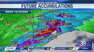 Rainfall totals Sunday night into Monday morning | CW39 HOUSTON