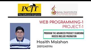 Web Project Task 39 | 1st Year | Semester 01 | Java Institute | Hasith Malshan