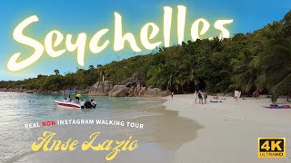 [4K] Seychelles real walking tour: Anse Lazio, Praslin island, including Petite Anse Lazio