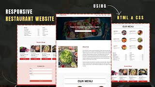 🚀Responsive Restaurant Website Using HTML & CSS 💥| HTML CSS Website Design |@webcoding25