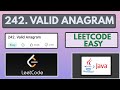 Leetcode | 242. Valid Anagram | Easy | Java Solution