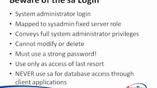 SQL Server 2012: Security Basics Tutorial
