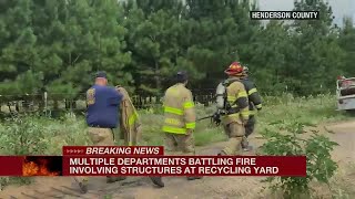 2 firemen injured in Henderson County recycling yard fire