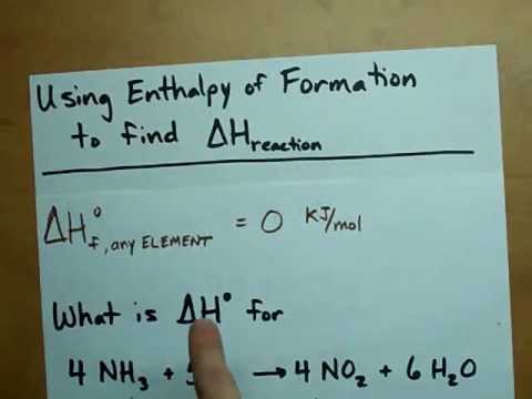 Find Delta H From Enthalpy Of Formations - YouTube