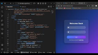 Animated Glass Login Form using HTML & CSS | Transparent Blur Effect Form Design