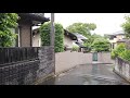 [4K] Rainy day walk from Harataima Station (bamboo, temple, graveyard, abandoned cars)