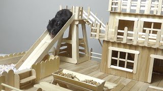 How to Make Popsicle Stick House and Slide for Hamster