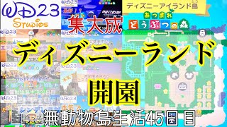 【あつ森】「ついに完成ディズニーアイランド島」無動物島生活45日目