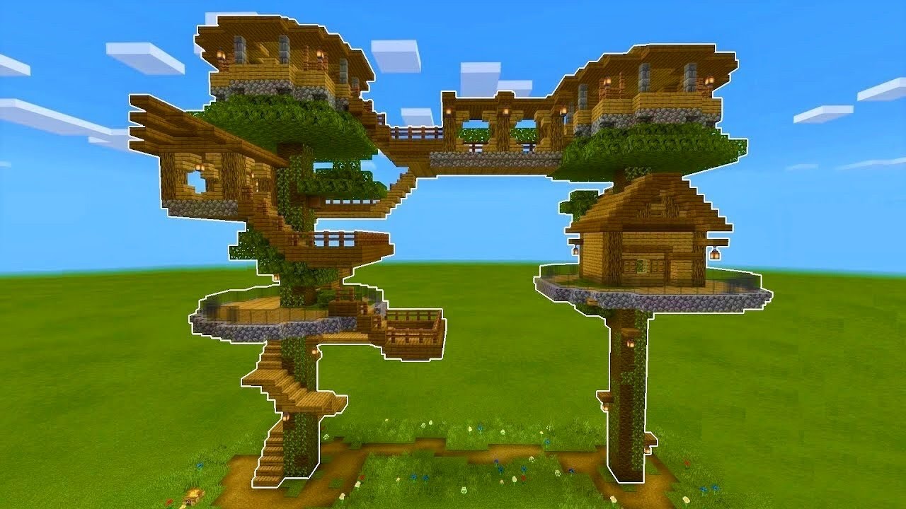 Minecraft: How To Build A Treehouse Tutorial (80%) - YouTube