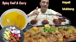 Beef Curry Beef Meat Ball  & Rice Mukbang#cafamilyvlog #sikkim