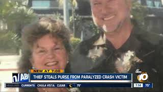 Thief steals purse from paralyzed crash victim