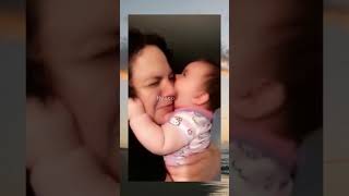 cute baby😍 baby attacks with  kisses on mom😎 #shorts #84